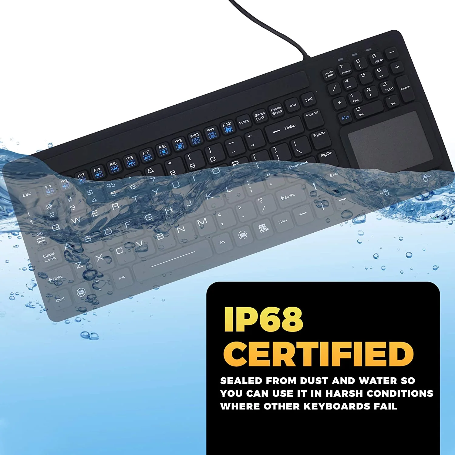 D-87P Panel Mount Silicone Keyboard